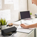 Großes PU Leder Federmäppchen mit Reißverschluss – Koreanisches Design, Viel Stauraum für Schule &amp; Büro 