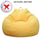 Lazy Sofa Bean Bag Bezug aus Leinenstoff – Sitzsack- &amp; Lounger-Hülle ohne Füllung für Wohnzimmer, Tatami &amp; Lounge 