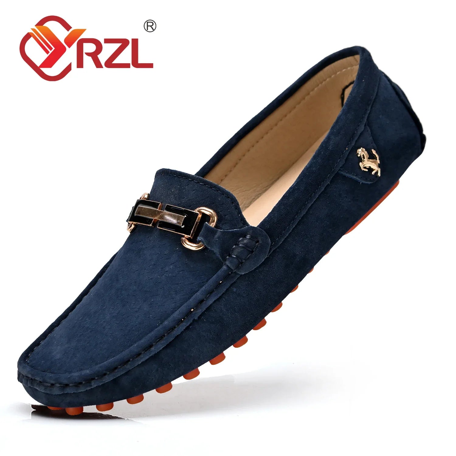 YRZL Herren Wildleder Loafer – Weiche Driving Mokassins aus echtem Leder, Slip-On Flats in Übergrößen bis 48