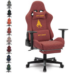 SYMINO Gaming Chair mit Fußstütze – Ergonomischer Racing Bürostuhl aus Vintage PU-Leder, drehbar & höhenverstellbar für Büro & Homeoffice