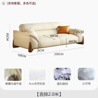 Modernes Leder Sofa in Creme – Minimalistisches Wohnzimmersofa mit Relax-Komfort, familienfreundliches Design für drinnen &amp; draußen 