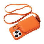 Hochwertige Faux-Leder Umhänge-Handyhülle für iPhone 16e 16 15 14 13 12 11 Pro Max – Crossbody Wallet mit Kartenfach, Stoßfest & Anti-Degaussing