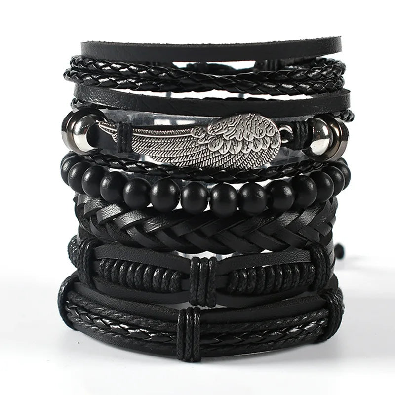 Viking Lederarmband mit Totenkopf – Verstellbares Herren- & Unisex Armband im Neo-Gothic Stil, Geflochtenes Lederarmband
