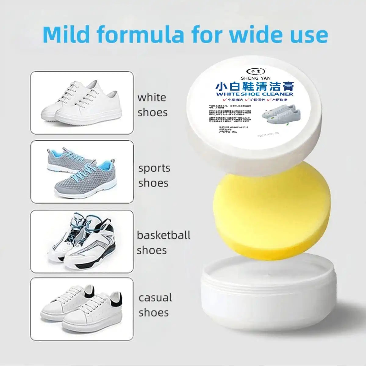 Multifunktionaler Weißer Schuhreiniger – Whitening & Fleckenentferner für Leder, wasserlose Reinigung