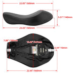 Schwarzer Motorrad Solo-Fahrersitz aus PU-Leder – Coussin de siège avant pour Harley-Davidson Sportster XL 883 / 1200 / 48 / 72 (2004–2015) 