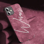 Funda de cuero personalizada para iPhone con nombres de fotografías: fundas de arte de lujo para iPhone 11–16 Pro Max