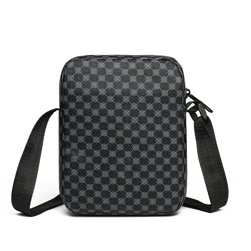 Herren Crossbody Bag – Verstellbare Schultertasche mit Karomuster für Alltag & Freizeit