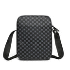 Herren Crossbody Bag – Verstellbare Schultertasche mit Karomuster für Alltag & Freizeit