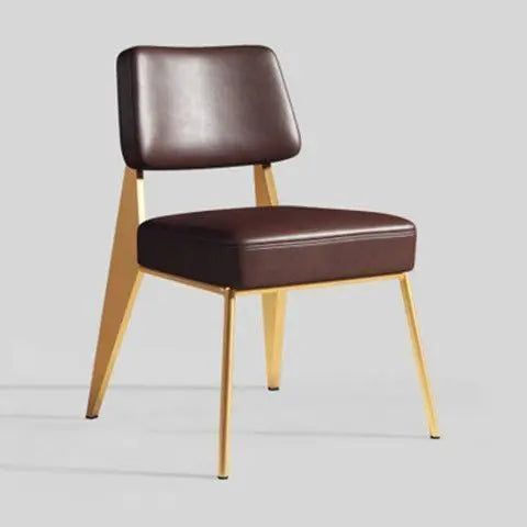 Nordischer Leder-Armchair mit Metallgestell – Vielseitiger Designerstuhl für Esszimmer, Wohnzimmer, Café & Meetingräume