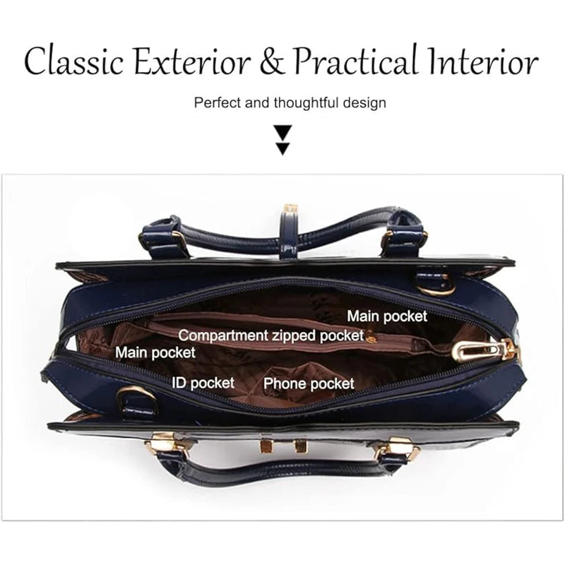 Luxuriöse Damen Tote Bag im Crocodile-Design – Elegante Schulter- & Henkeltasche mit glänzender Oberfläche für Shopping & Business