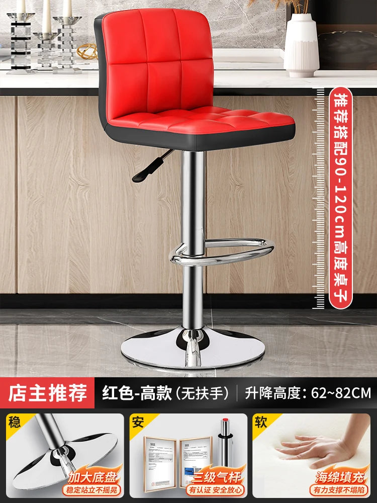 Designer Leder Barhocker in Schwarz – Moderner minimalistischer Barstuhl, ergonomisch & komfortabel für Bar, Schlafzimmer und Gewerbe