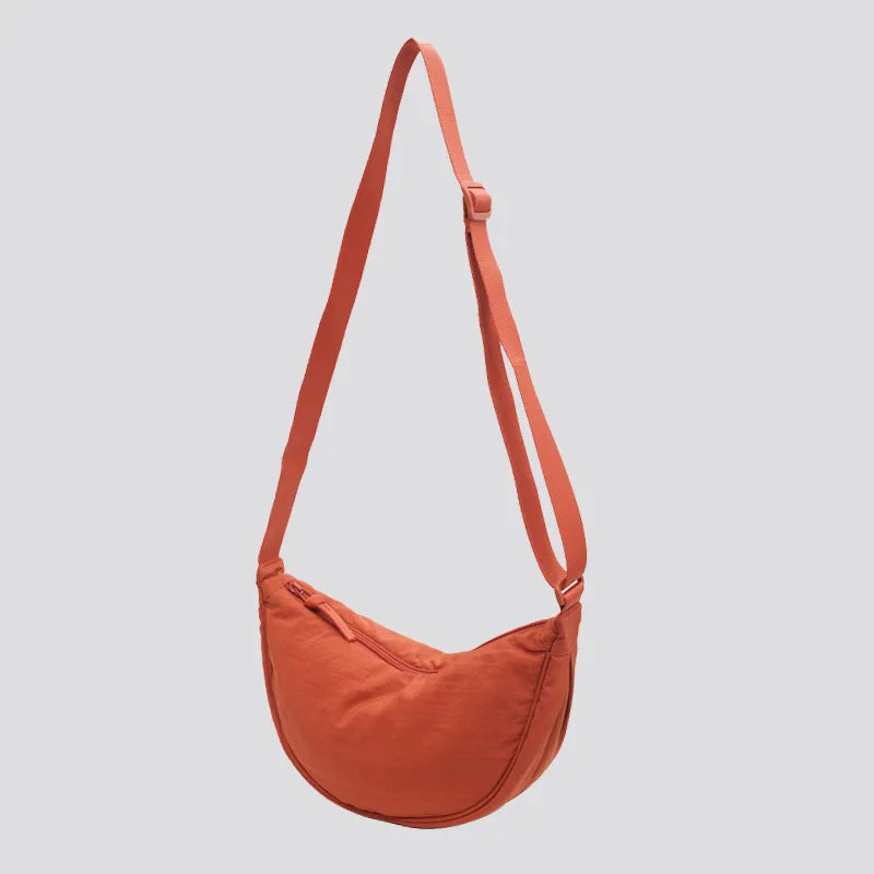 Solide Damen Nylon Schultertasche – Sac à main bandoulière en tissu polaire pour voyage et voyage 