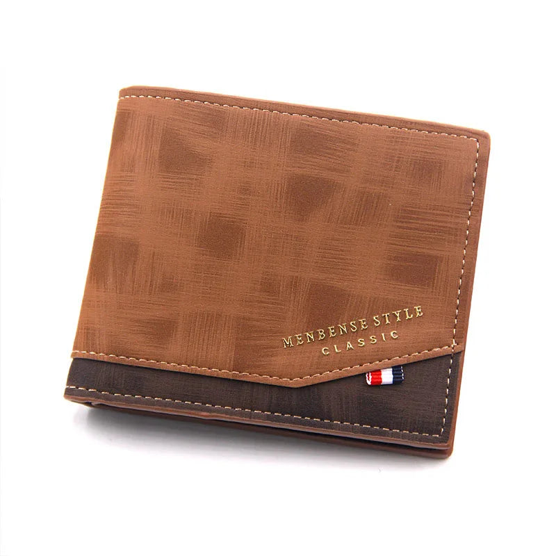Kurze Herren Geldbörse – Slim Wallet mit Münzfach, Photofach &amp; Kartenhaltern aus Frosted PU-Leder