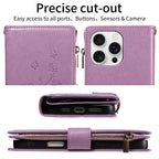 Cartera multifunción de piel sintética con tapa y tapa para iPhone 11–16e – Kartenfach, Ständer &amp; Rundumschutz