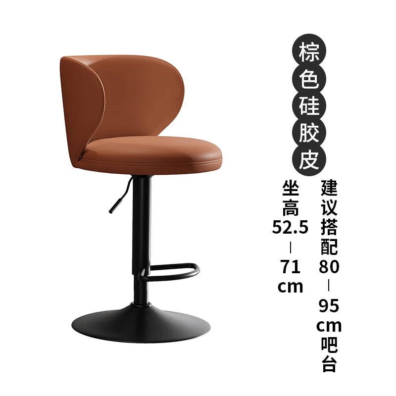 Luxus Leder Barhocker – Moderner minimalistischer Design-Barstuhl, höhenverstellbar & drehbar für Bar, Restaurant und Counter