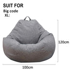 Lazy Sofa Bean Bag Bezug aus Leinenstoff – Sitzsack- &amp; Lounger-Hülle ohne Füllung für Wohnzimmer, Tatami &amp; Lounge 