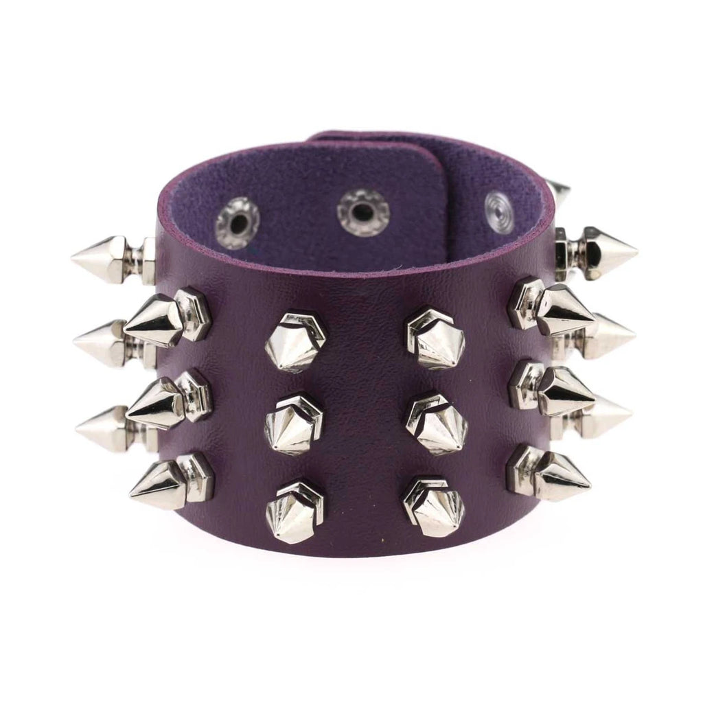 Punk Rock Nietenarmband aus Leder – Gothic Cuff Bracelet für Damen & Herren, Unisex Armband für Alltag, Karneval, Valentinstag & Halloween