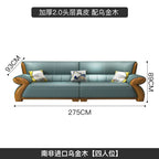 Canapé-lit nordique en cuir au design minimaliste – Canapé-lit modulaire en forme de L/U au canapé-lit avec meubles en bois massif