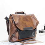 Vintage PU-Leder Herren Messenger Bag – Retro Crossbody, Laptop Briefcase & Schultertasche