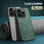 Luxus Magnetische Schafsleder iPhone Hülle – Matte Leder Case mit Soft Bumper für iPhone 7 bis iPhone 16 Pro Max