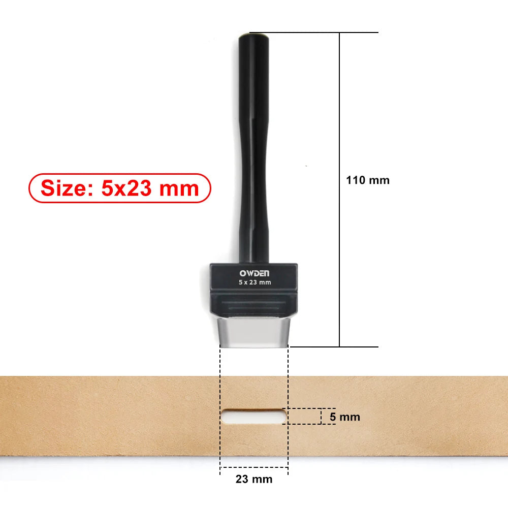 OWDEN Oblong Lederloch Stanzen Set – Ovale Hohlstanzer aus High-Carbon-Stahl für Gürtel, Riemen & Lederarbeiten (19 Größen)
