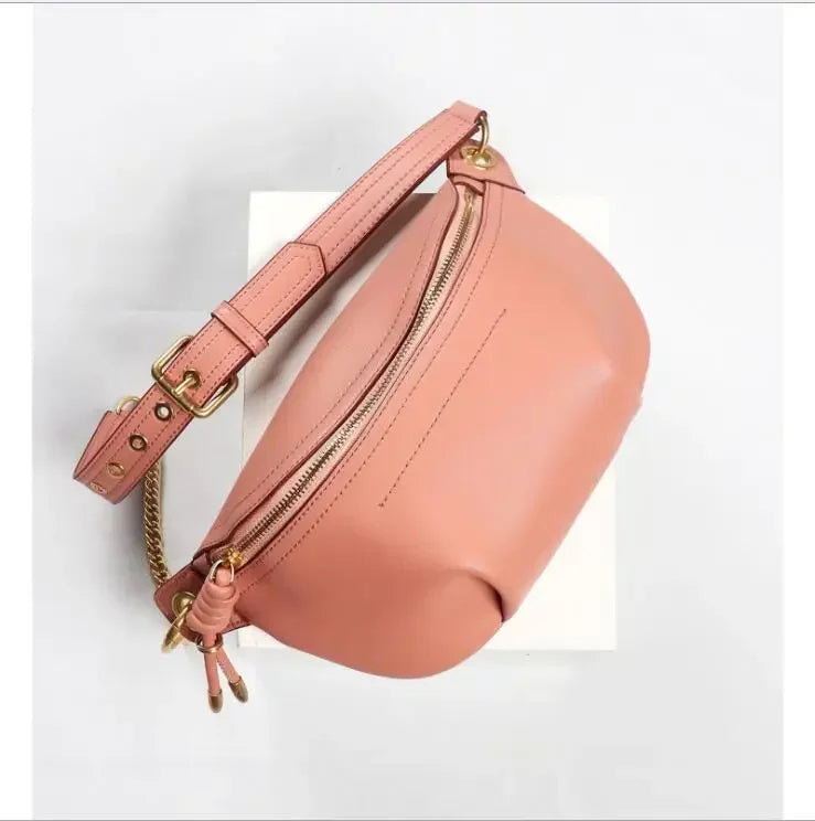 MAHEU Damen Echtleder Bauchtasche – Sportliche Fanny Pack & Chest Bag für Outdoor, Reisen und Alltag