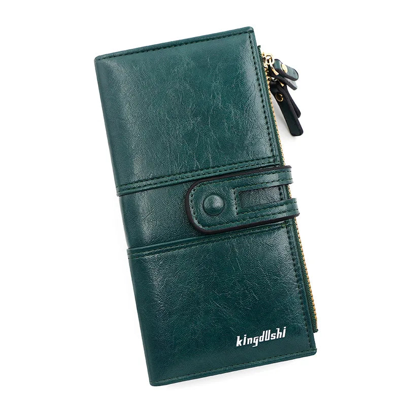Damen Geldbörse Groß &amp; Elegant – Lange PU-Leder Wallet mit Reißverschluss, Kartenfächern &amp; hoher Kapazität