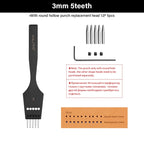 WUTA 3G Plancha para pinchar cuero con Wechselkopf – Professionelles Lederlochwerkzeug aus 4Cr13 Stahl, Austauschbare Chisel- &amp; Punch-Köpfe para bricolaje Lederarbeiten 