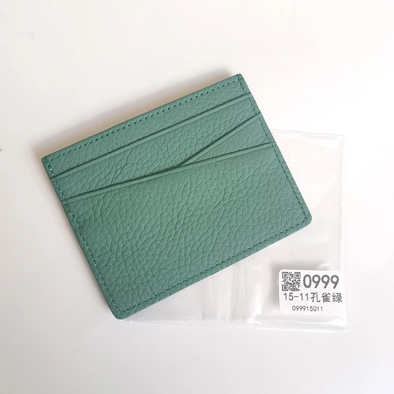 Véritable carte avec initiales – Slim Luxus Card Holder aus Rindsleder für Damen &amp; Herren | Porte-monnaie personnalisé