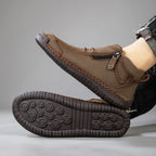 LETCOMFIT Hommes Cuir Stiefel – Herbst/Hiver Bottines, handgefertigt, atmungsaktiv, Outdoor Casual Schuhe, Plus Size