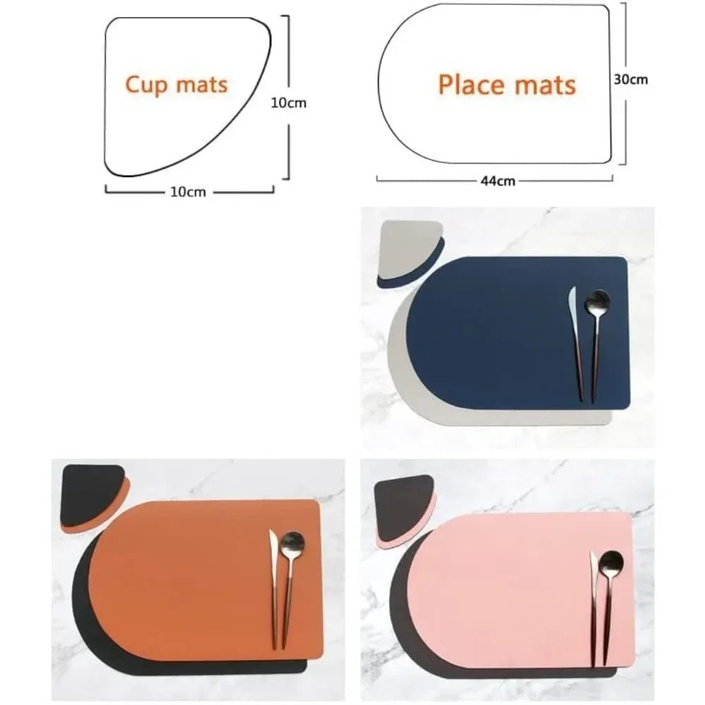 Runde Kunstleder Tischsets & Untersetzer – Rutschfeste, beidseitige Platzmatten im europäischen Stil für Restaurant, Hotel & Zuhause