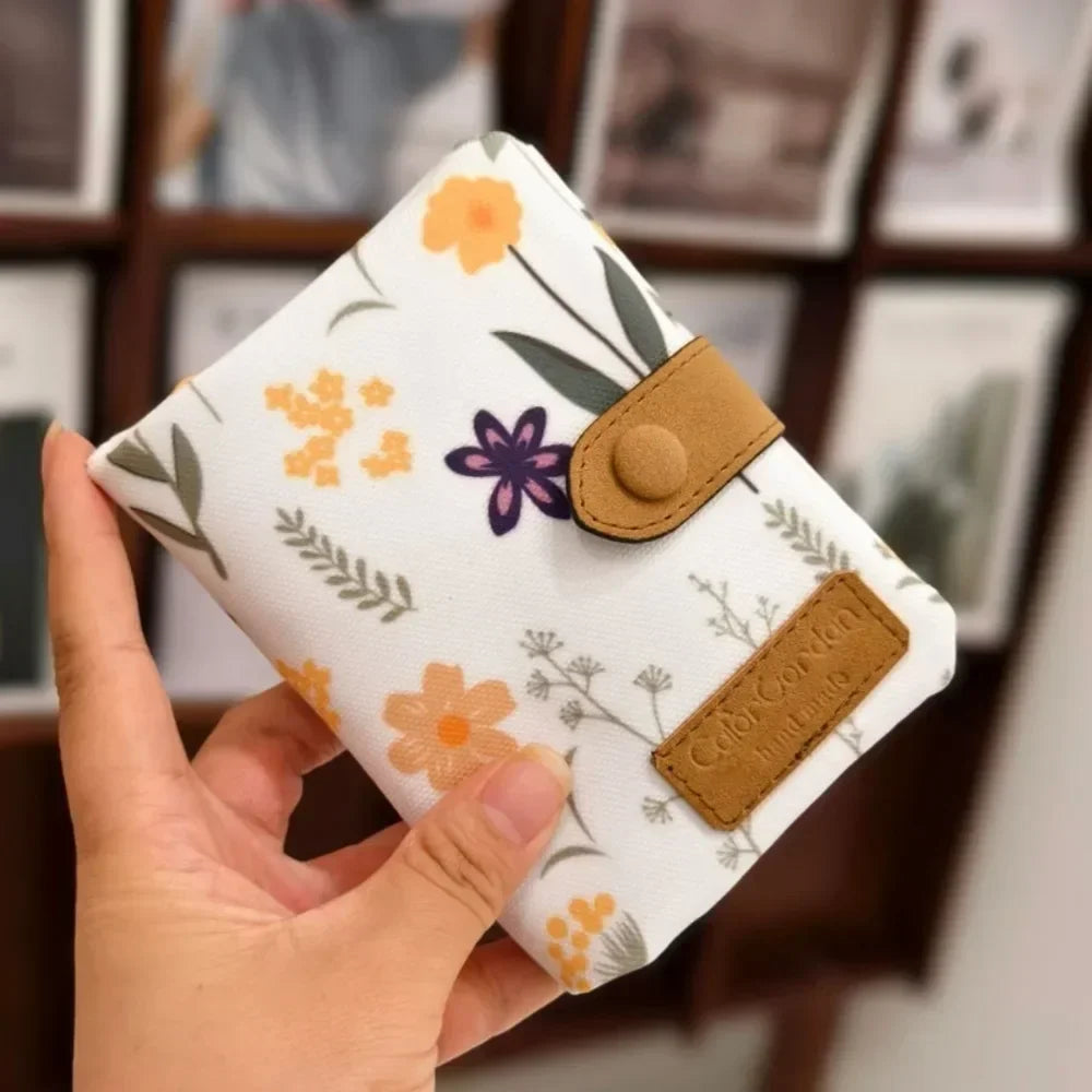 ISKYBOB Süße Damen Geldbörse aus PU-Leder – Kurze Wallet mit Reißverschluss & Druckknopf, Cartoon-Print, Kartenhalter & Münzfach