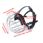 Robuster Drahtkorb-Hundemaulkorb mit PU-Leder-Riemen – Atmungsaktiver, sicherer Trainings-Maulkorb für mittelgroße & große Hunde