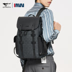 SEPTWOLVES Business Leder Rucksack Herren – Sac à dos design pour ordinateur portable avec monogramme, cordon et fermeture éclair