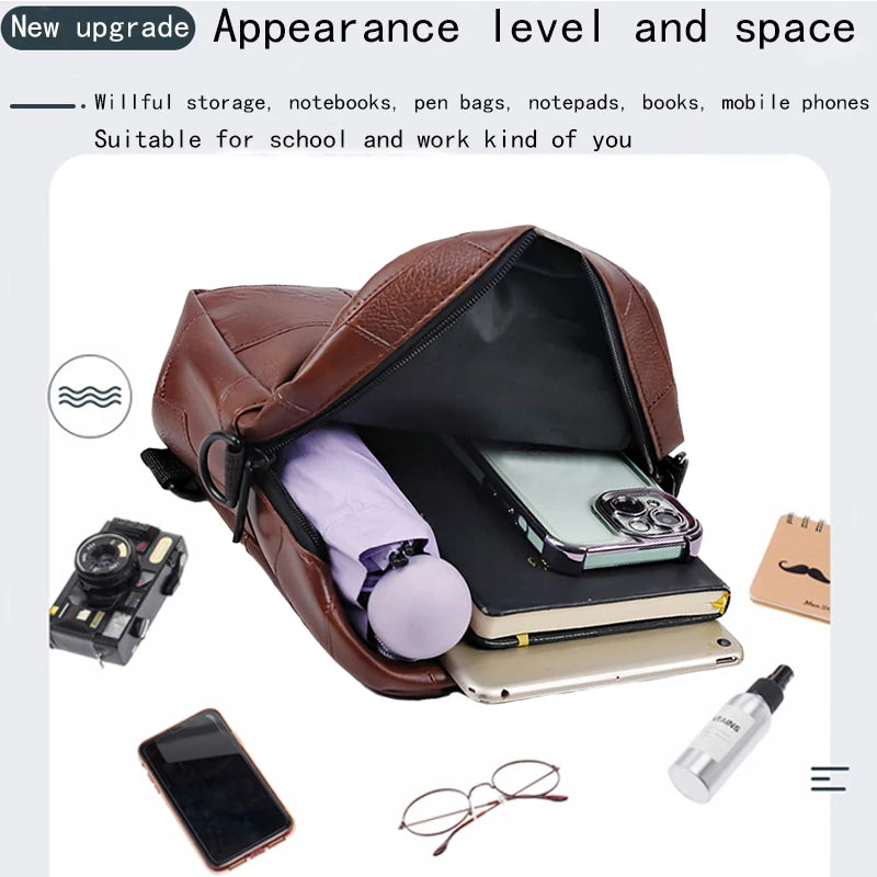 Leichter Softleder Rucksack Unisex – Modischer PU-Rucksack mit großem Volumen für Schule, Reise & Alltag