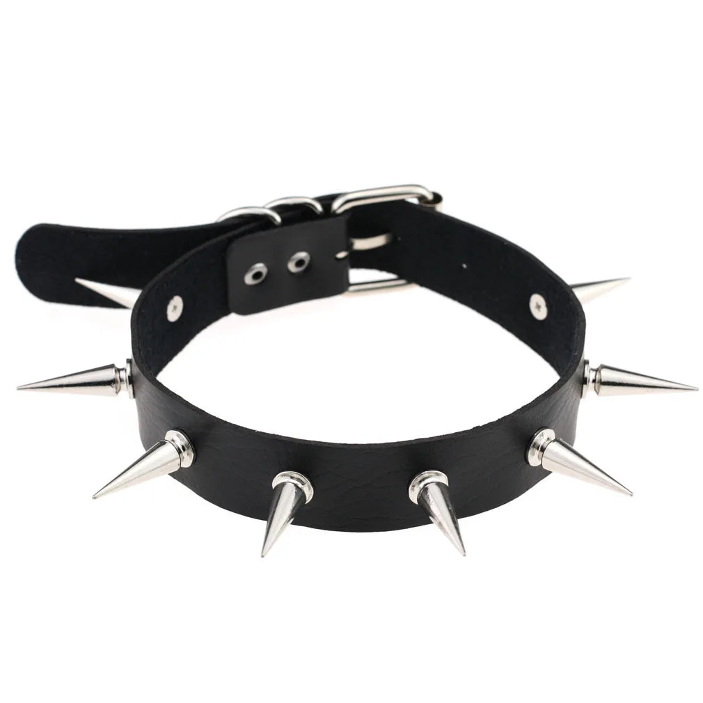 Gargantilla gótica punk con Nieten &amp; Stern – PU-Leder Halsband con Herz, Kreuz &amp; Spikes en estilo Harajuku Y2K para mujeres 