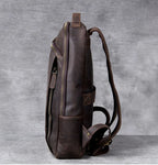 Vintage Herren Rucksack aus Crazy Horse Leder – Mochila para portátil más grande, práctica y robusta para viajes, senderismo y uso diario