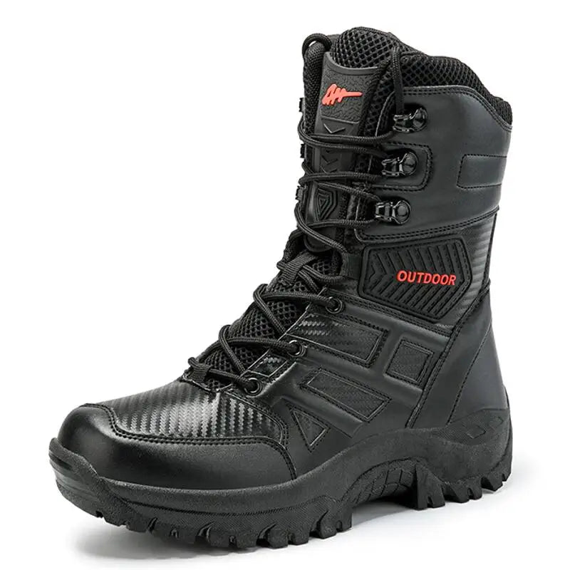 SENLONGBAO Herren High-Top Leder Boots – Atmungsaktive Desert & Combat Outdoor Stiefel, Rutschfeste Wanderschuhe, Größen 38-48