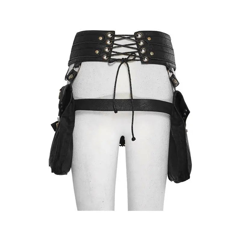 Gothic PU-Leder Hüfttasche – Steampunk Waist Bag, Leg Pouch, Corset Crossbody & Fanny Pack für Festival, Cosplay und Alltag