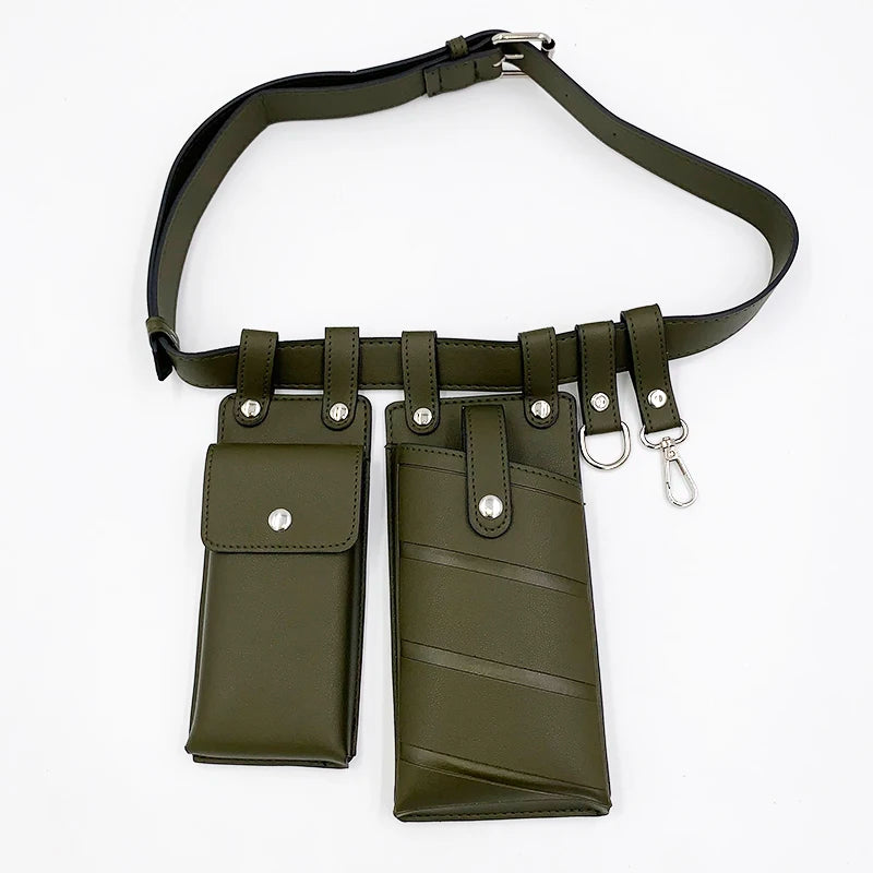 REREKAXI 2er-Set Damen Hip-Hop Bauchtaschen – PU-Leder Fanny Pack & Crossbody Chest Bag, Streetwear Gürteltaschen für Frauen