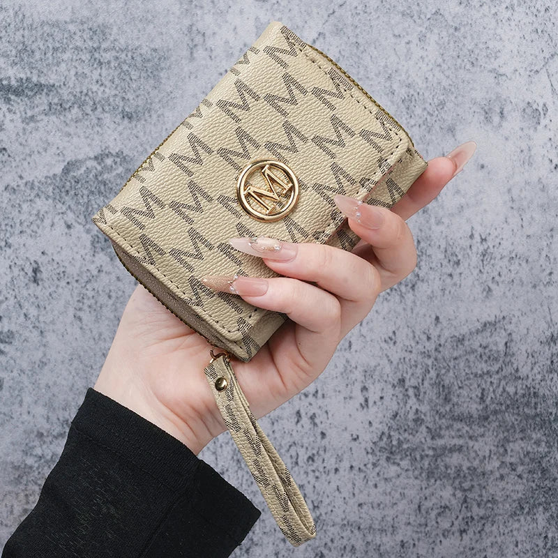 Damen Kurzgeldbörse – PU-Leder Wallet mit Cartoon-Print, Münzfach & Multi-Kartenfächern