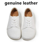 TONGLEPAO Barfuß Leder Sneaker – Zero Drop Schuhe aus echtem Rindsleder, breite Zehenbox & weiche Korksohle für Damen & Herren