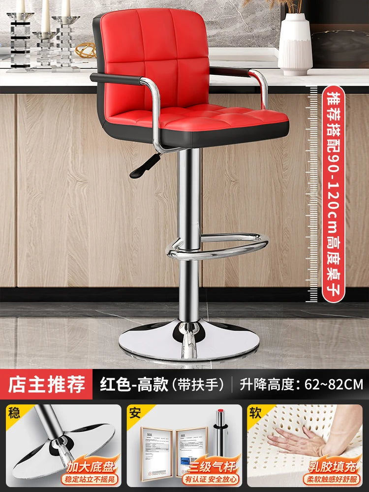 Designer Leder Barhocker in Schwarz – Moderner minimalistischer Barstuhl, ergonomisch & komfortabel für Bar, Schlafzimmer und Gewerbe