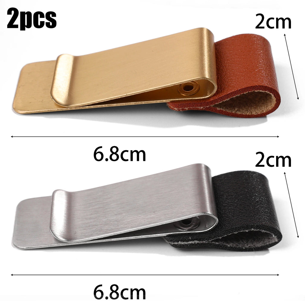 Edelstahl Leder Stiftclip – Porte-stylo pratique et support pour journaux, bureaux et écoles (1–6 pièces) 