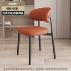 Italienischer Polster-Esszimmerstuhl aus Leder – Moderner Küchenstuhl mit Rückenlehne, High-Density Schaum &amp; stabilem Eisenrahmen im nordischen Design