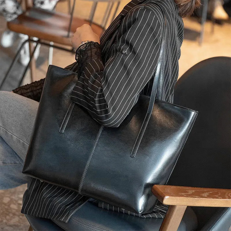 Burminsa Damen Tote Bag aus echtem Rindsleder – Große Luxus-Schultertasche & Shopper Handtasche 2025