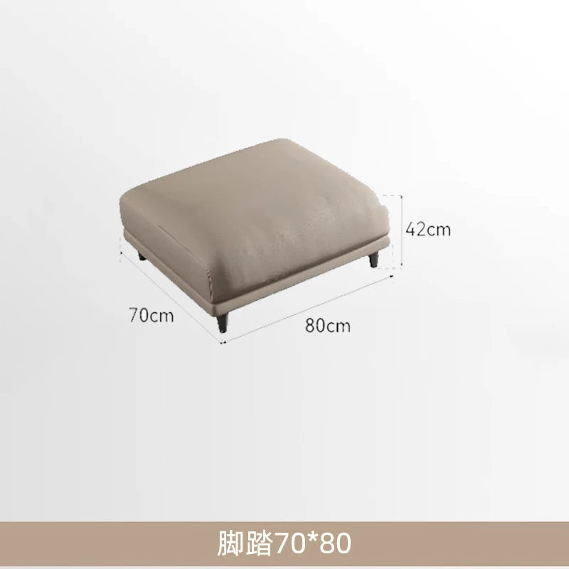 Italienisches Luxus Leder-Ecksofa – Modernes Designer L-Form Sofa für das Wohnzimmer, minimalistisches Familien-Sofa aus Echtleder