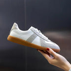 Luxus Damen Sneaker aus echtem Leder – Flache Casual Ledersneaker für Frühling & Herbst, Bequeme Freizeit- & Trainingsschuhe 2024