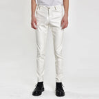 Calzas de cuero de PU para hombre Slim Fit – Calzas elásticas para el arte en 16 colores, calzas modische para motociclistas y ropa de calle (Gr. 28–40)