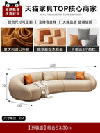 Luxuriöses Apartment Leder Sofa im italienischen Vintage-Stil – Canapé de salon design confortable en cuir véritable &amp; Holz